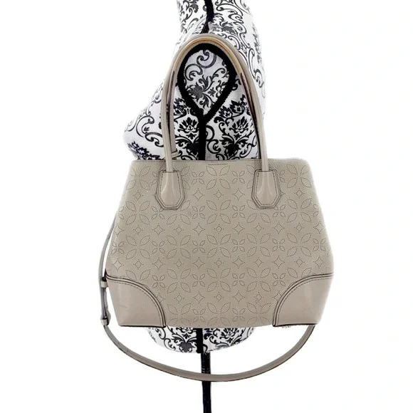 Michael Kors MICHAEL Mercer Gallery Gray Leather Tote - Picture 12 of 13